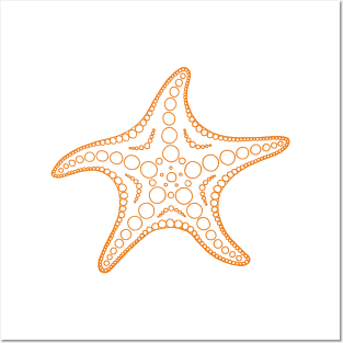 Starfish (orange/white) Posters and Art